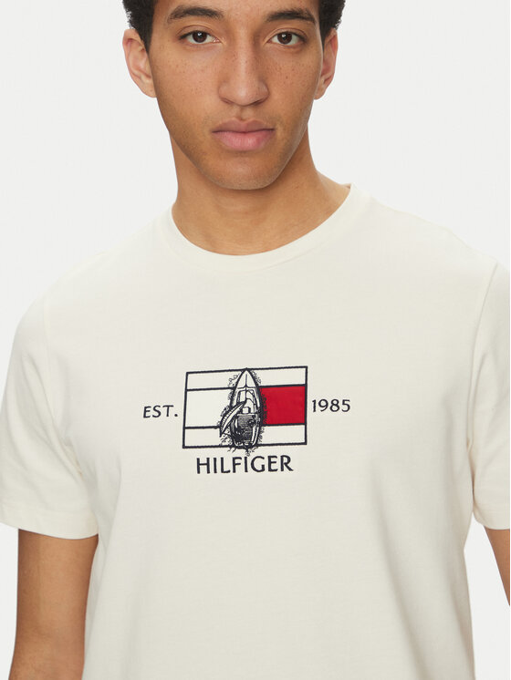 Tommy Hilfiger Tommy Hilfiger T-krekls Sailing MW0MW38628 Écru Regular Fit