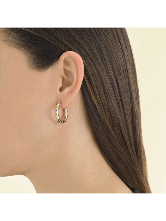 Rosefield Rosefield Kolczyki Duotone Swirl Hoops Kolorowy