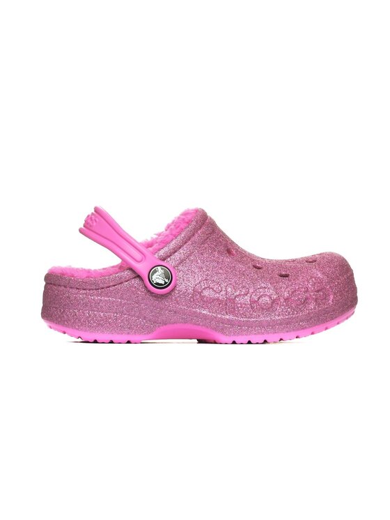 Crocs Crocs Klapki Baya Lined Glitter Clog K Różowy