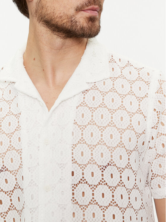 Brave Soul Brave Soul Srajca MSH-48JOSEPH Écru Straight Fit