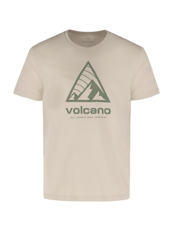 Volcano Volcano T-Shirt T-PIK Beżowy Regular Fit
