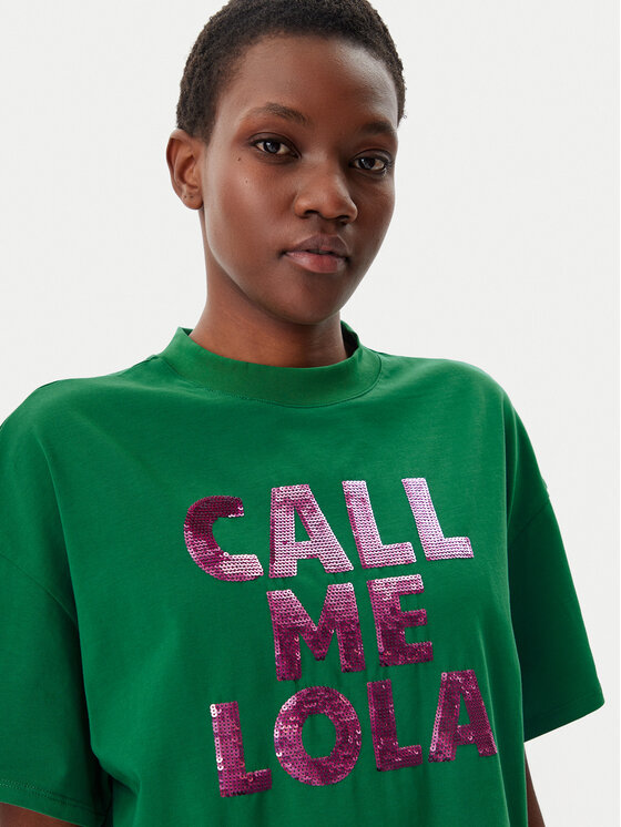 LOLA CASADEMUNT LOLA CASADEMUNT T-krekls LS2515054 Zaļš Relaxed Fit
