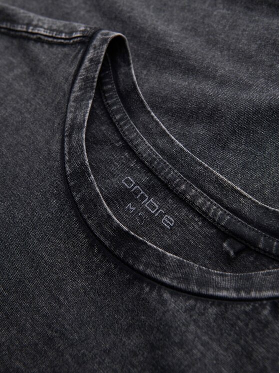 Ombre Ombre T-Shirt OM-TSWT-0116 Czarny Slim Fit