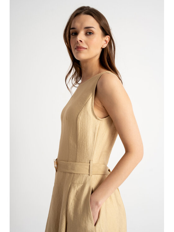 CLICK CLICK Φόρεμα καθημερινό 70-846 Χρυσό Comfortable Fit
