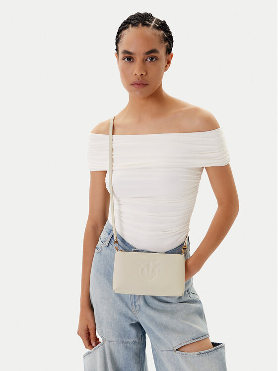 PINKO PINKO Geantă Flat Horizontal Mini PE 25 PCPL 104277 A2AN Alb