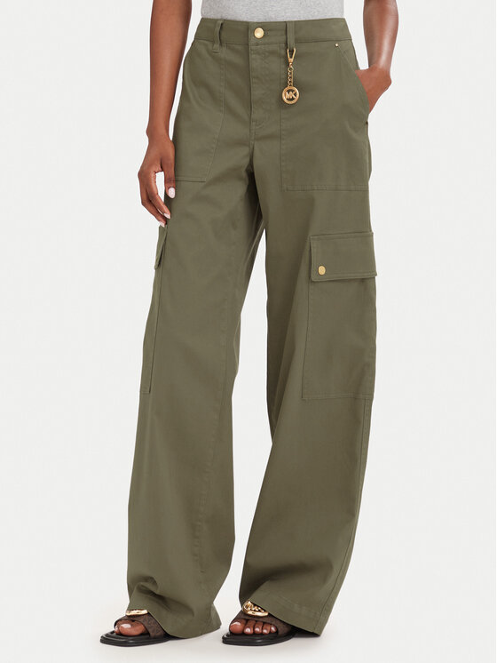 MICHAEL Michael Kors Kargo hlače MT631013X6 Temno bež Wide Leg