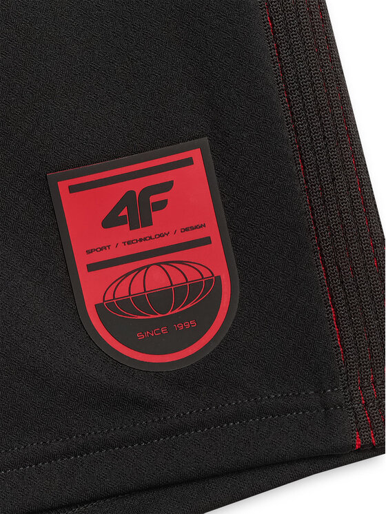 4F 4F Szorty sportowe FOOTBALL Czarny Regular Fit