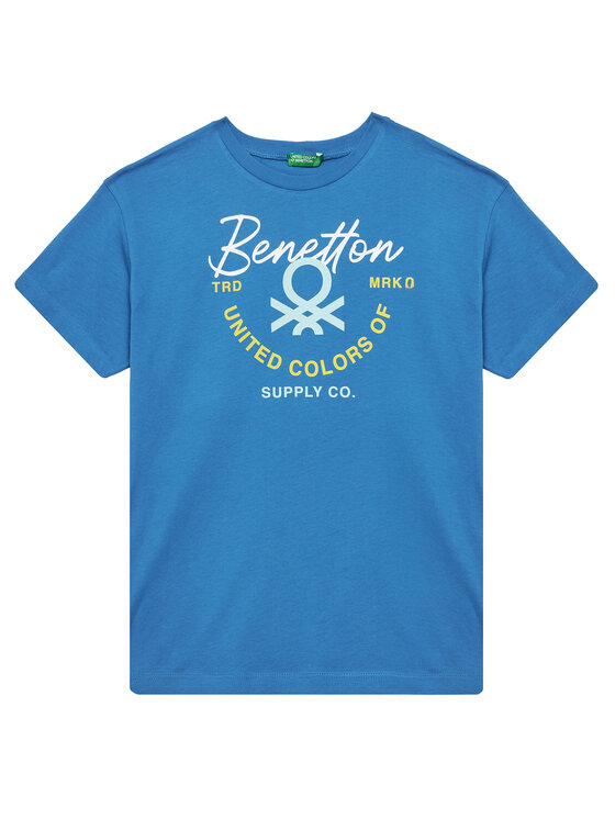 United Colors Of Benetton T-Shirt 3I1XC10OO Niebieski Regular Fit