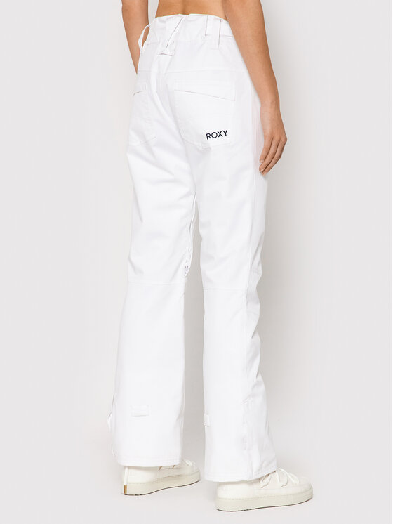 Roxy Roxy Spodnie snowboardowe Backyard ERJTP03167 Biały Tailored Fit