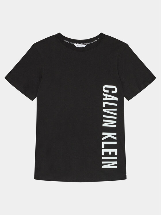 Calvin Klein Swimwear T-shirt Logo KV0KV00040 Nero Regular Fit, taglia : 10_12Y