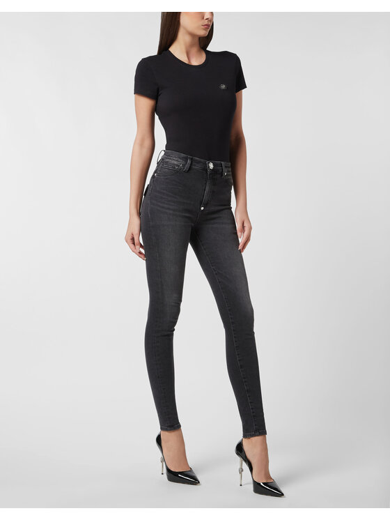 PHILIPP PLEIN PHILIPP PLEIN Jegginsy 27207 Czarny Jegging Fit