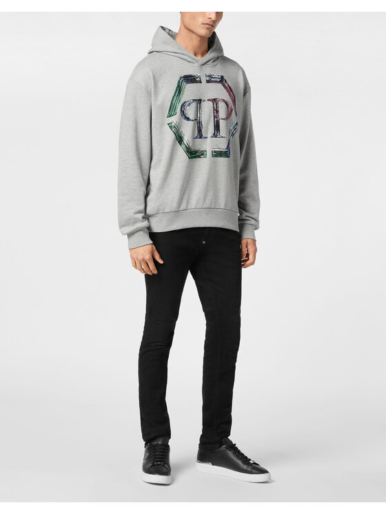 PHILIPP PLEIN PHILIPP PLEIN Bluza 9589 Szary Regular Fit