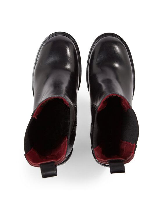 Tommy Hilfiger Tommy Hilfiger Čizme Elevated Plateau Chelsea Bootie FW0FW07542 Crna