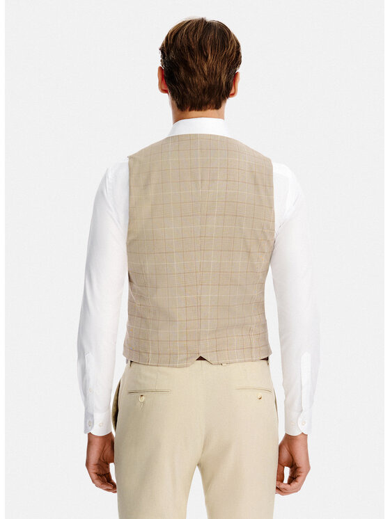 Pako Lorente Pako Lorente Kamizelka garniturowa P26SF-8X-015 Beżowy Slim Fit
