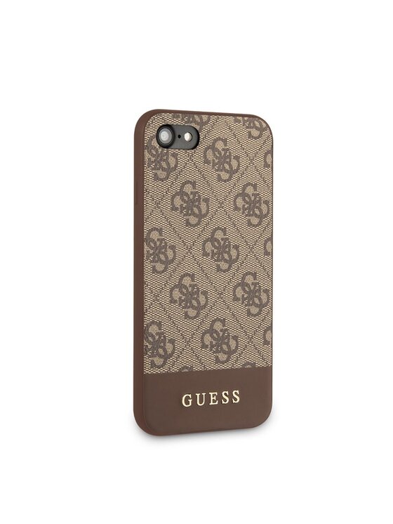 Guess Guess Etui na telefon 4G Bottom Stripe Collection Brązowy