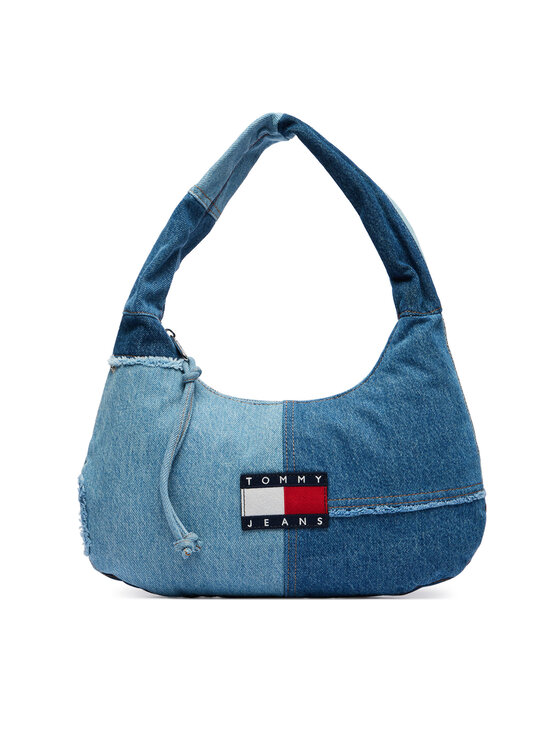 Tommy Jeans Tommy Jeans Geantă Tjw Denim Patchwork Shoulder Bag AW0AW18471 Albastru