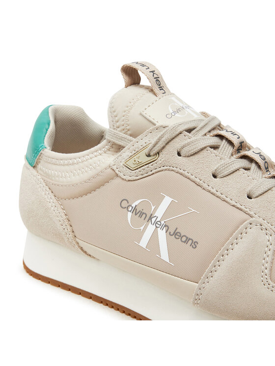 Calvin Klein Jeans Calvin Klein Jeans Snīkeri Runner Sock Laceup Ny-Lth YM0YM00553 Bēšs