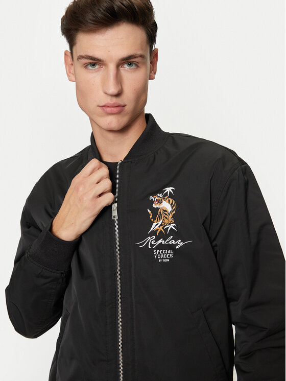 REPLAY REPLAY Kevad-sügis jope M8430 .000.84880 Must Regular Fit