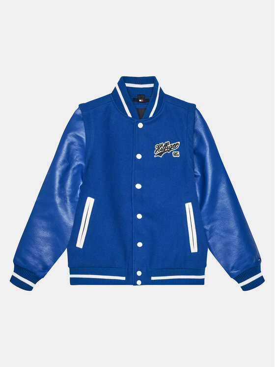 Dětská Bunda bomber Tommy Hilfiger, Velikost:16Y, Barva: Modrá, KB0KB08879 D