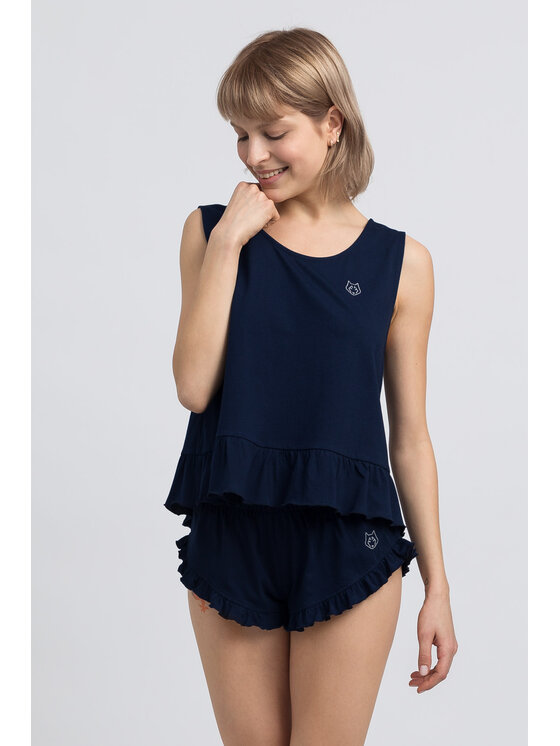LaLupa LaLupa Koszula nocna LA052 Granatowy Comfortable Fit