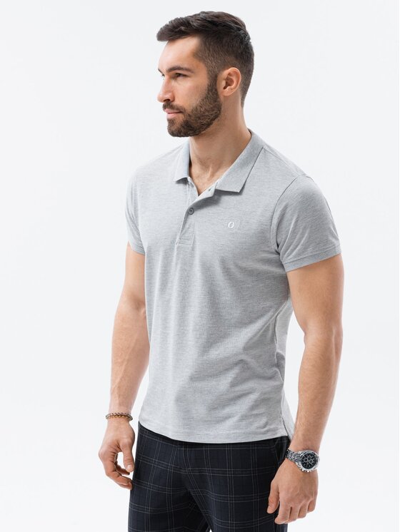 Ombre Ombre Polokošile S1374 Šedá Regular Fit