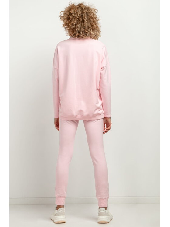 Tessita Tessita Bluza T381 Różowy Straight Fit