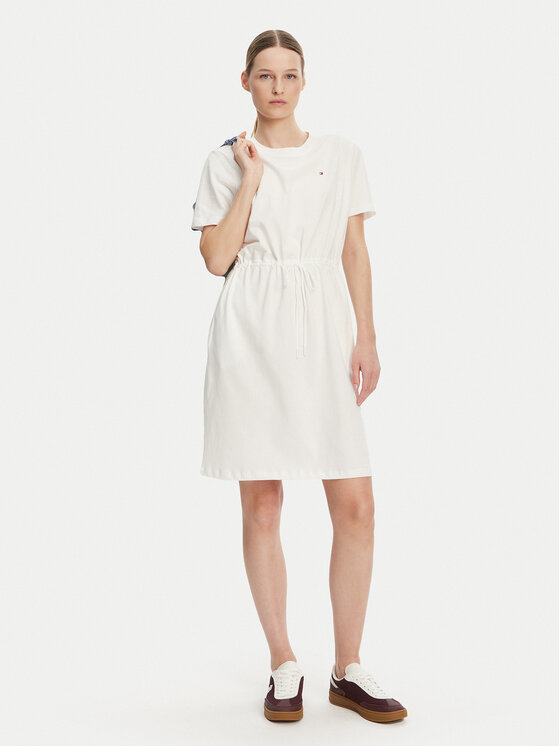 Tommy Hilfiger Tommy Hilfiger Rochie de zi WW0WW45529 Écru Regular Fit