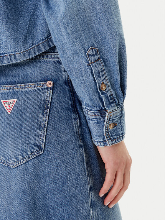 Guess Jeans Guess Jeans Srajca W5YH0D D5M86 Modra Regular Fit