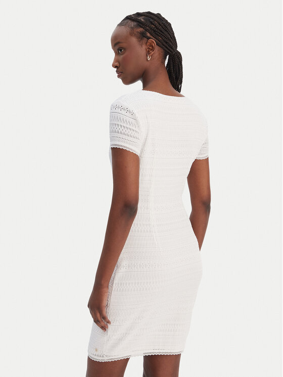 Guess Guess Vsakodnevna obleka W6GK15 K2950 Bela Slim Fit