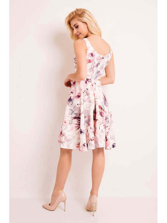 Awama Awama Sukienka koktajlowa L038 Kolorowy Basic Fit