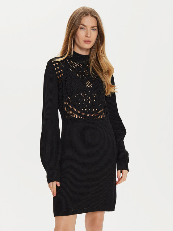 TWINSET TWINSET Kötött ruha 242TP3470 Fekete Regular Fit