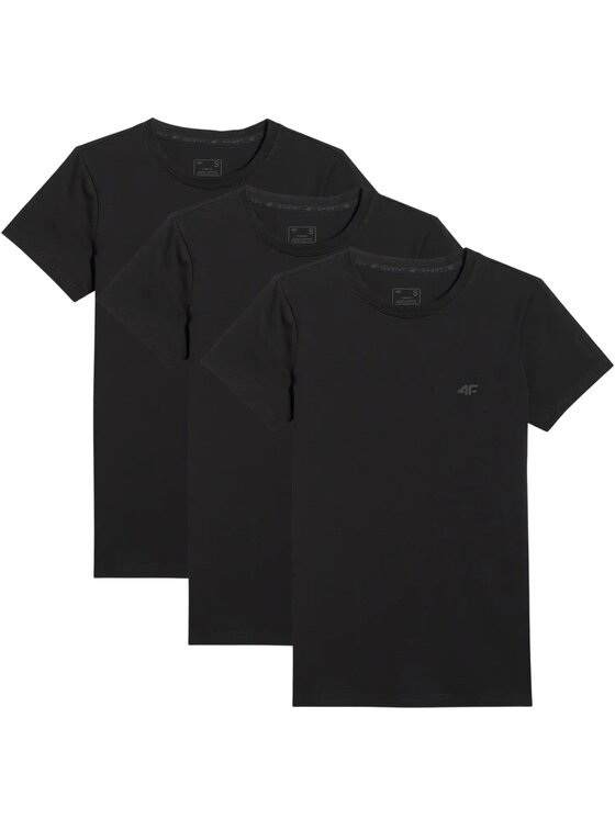 4F 4F T-shirt 3P-4FWMM00TTSHF3306-20S Nero Authentic Slim Fit