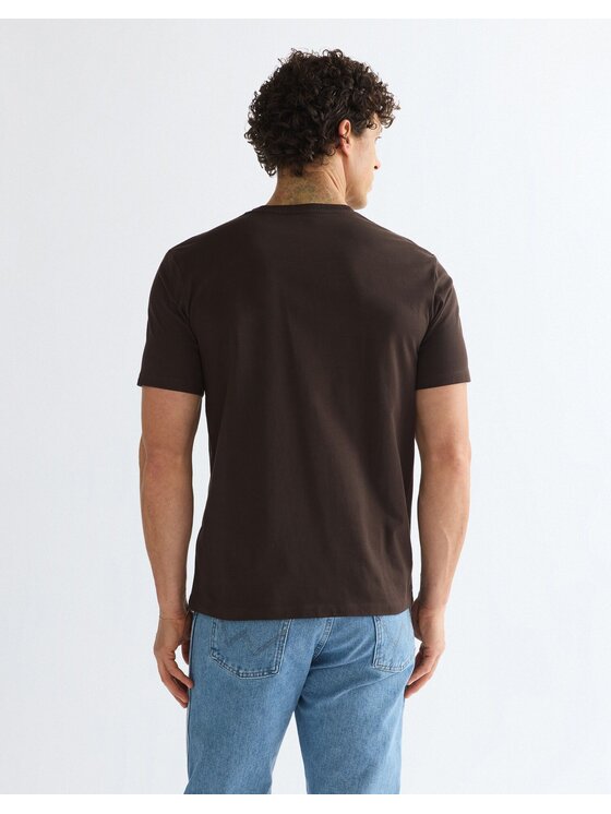 Wrangler Wrangler T-Shirt SIGN OFF TEE Brązowy Regular Fit