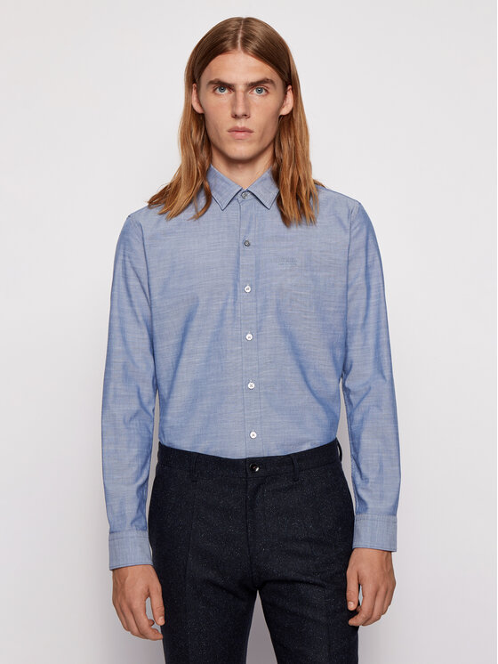 BOSS Boss Hemd Robbie 50438496 Dunkelblau Sharp Fit