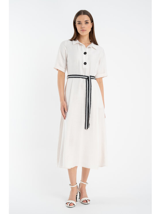 CLICK CLICK Φόρεμα καλοκαιρινό 60-6095 Λευκό Comfortable Fit
