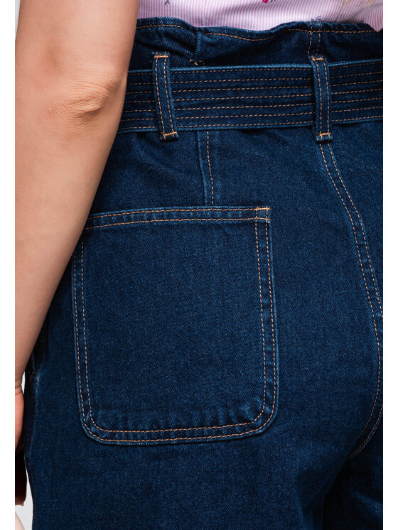 Ombre Ombre Szorty jeansowe OW-ST-E0011 Granatowy Relaxed Fit