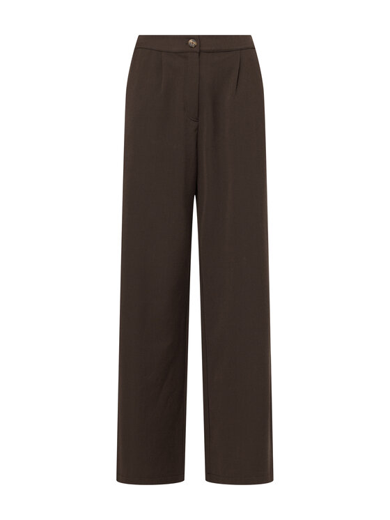 QUIOSQUE QUIOSQUE Kalhoty z materiálu Quiosque 3TP003126 Hnědá Regular Fit
