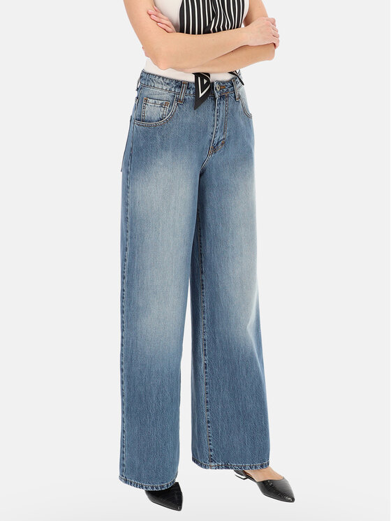 L’AF L’AF Spodnie damskie Hill Niebieski Wide Leg