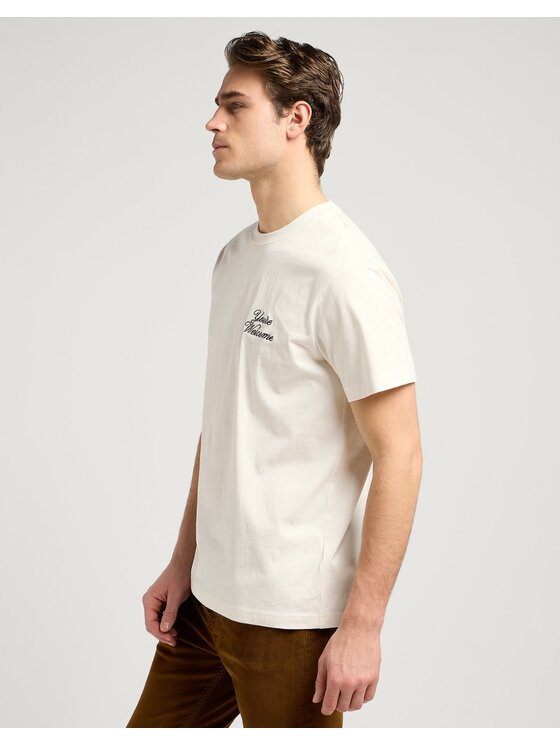 Lee Lee T-Shirt Relaxed Graphic Tee Biały Relaxed Fit