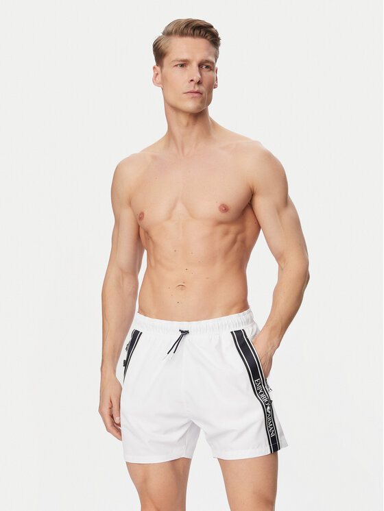 Emporio Armani Emporio Armani Plavecké šortky EM000583 AF20426 U0002 Bílá Regular Fit
