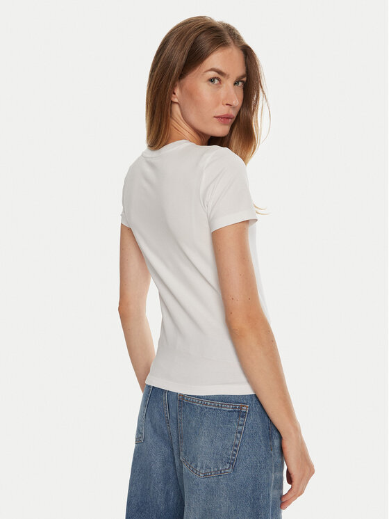 Guess Jeans Guess Jeans T-shirt W4YI01 J1314 Bijela Slim Fit