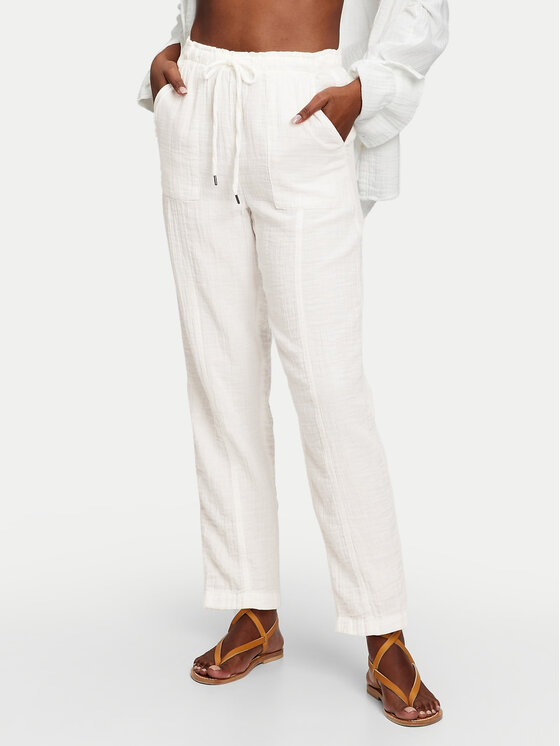 Gap Gap Kalhoty z materiálu 866663-02 Écru Regular Fit