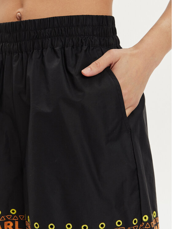 KARL LAGERFELD KARL LAGERFELD Stoffshorts 241W1003 Schwarz Regular Fit