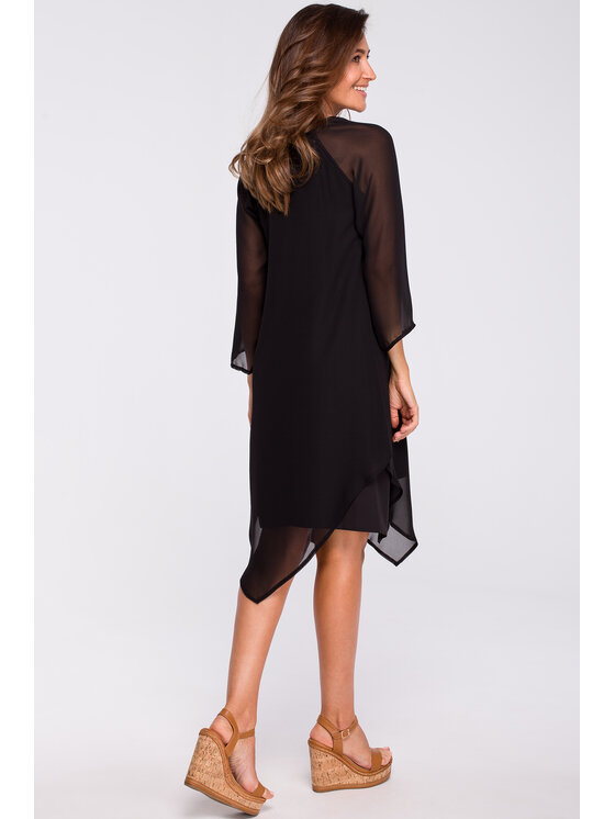 Stylove Stylove Každodenné šaty S159 Čierna Regular Fit