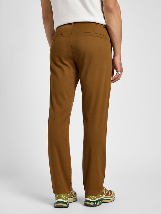 Lee Lee Spodnie materiałowe REGULAR CHINO Brązowy Regular Fit