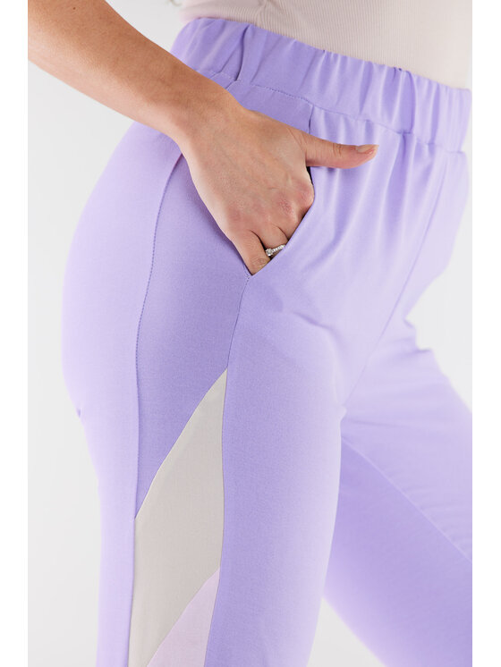 Awama Awama Spodnie damskie A498 Fioletowy Basic Fit