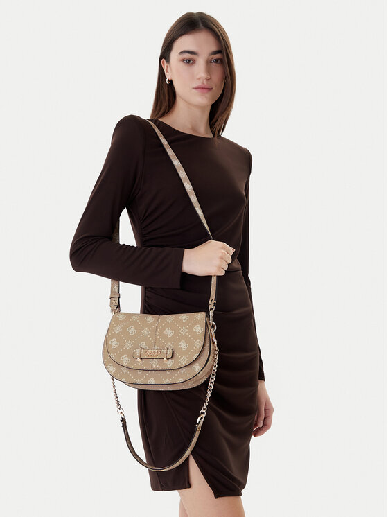 Guess Guess Τσάντα Carrie Logo HWGP98 98200 Μπεζ