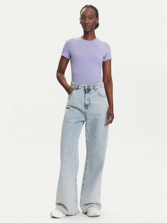 Tommy Jeans Tommy Jeans Тишърт Linear DW0DW21164 Виолетов Slim Fit