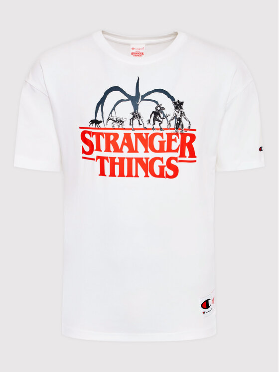 Champion Champion T-shirt Unisex STRANGER THINGS 217791 Bianco Custom Fit
