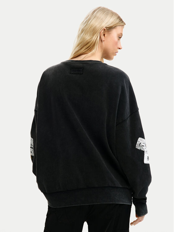 Desigual Desigual Sweatshirt Kiss Mickey 26SWSK08 Schwarz Relaxed Fit